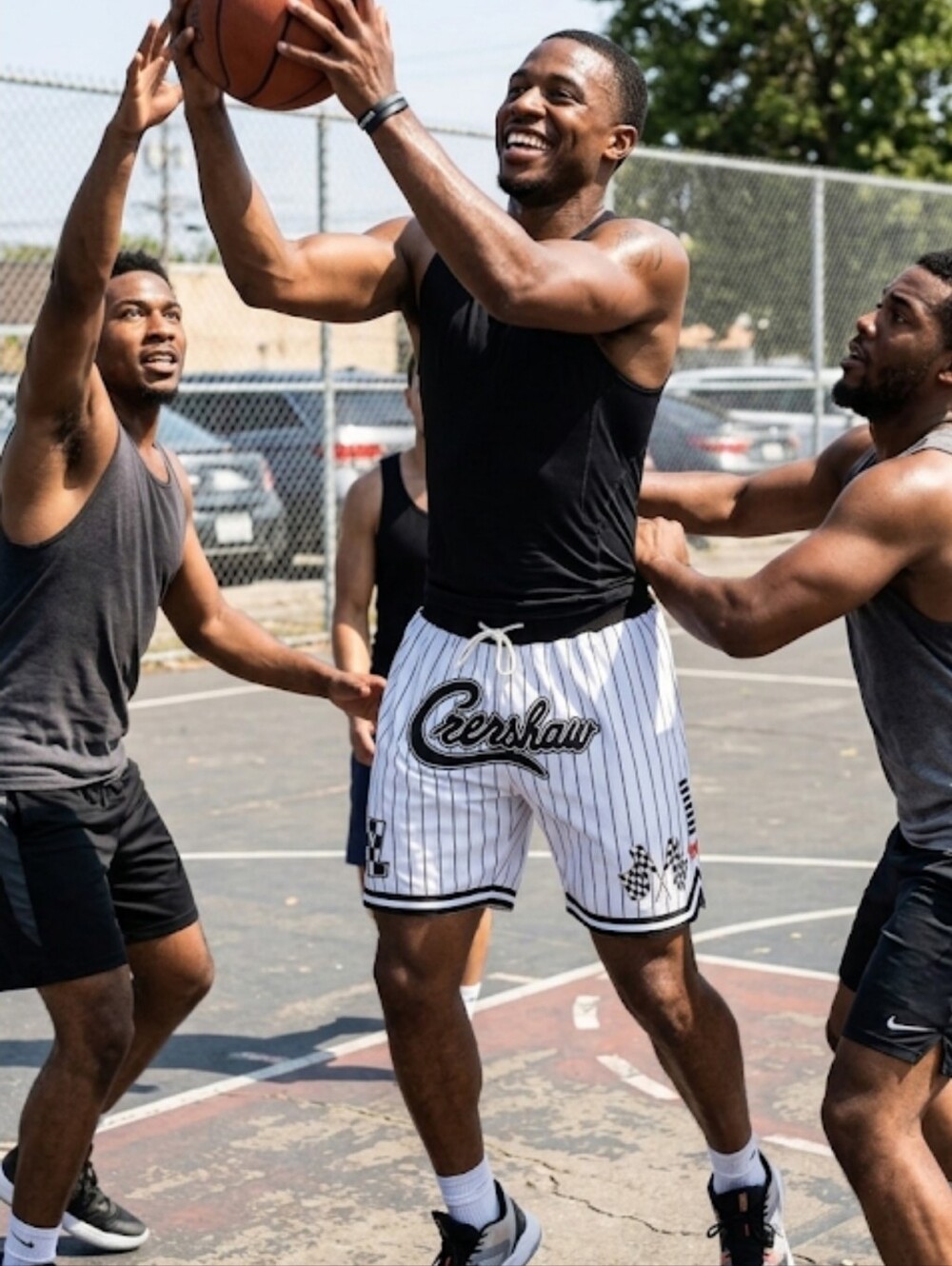 Crenshaw Nipsey Hussle White Pinstripe Shorts Size XXL New